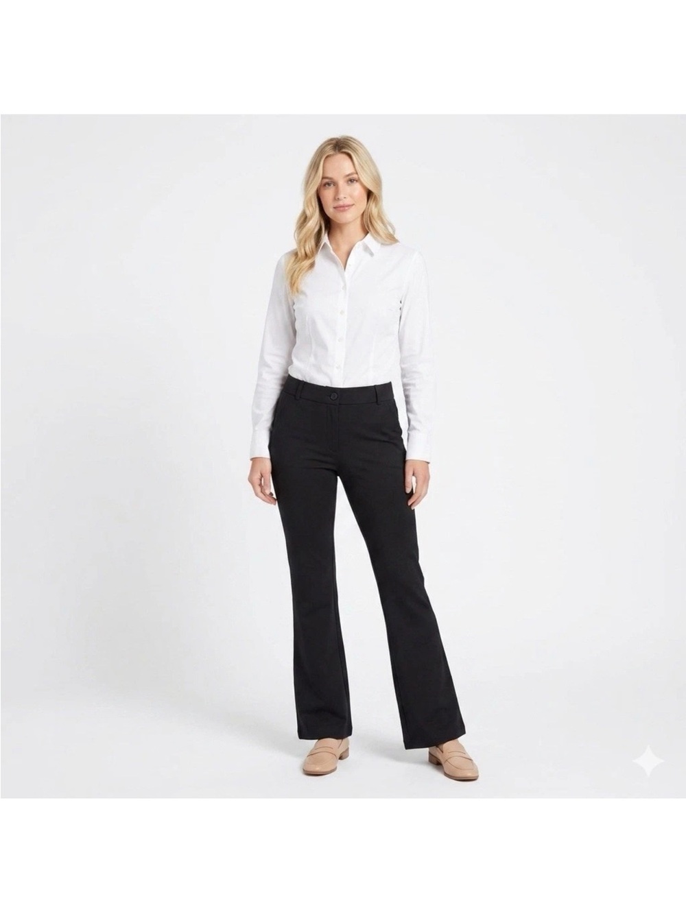 Betabrand Classic Dress Pant Yoga Pant Boot Cut Women's 2XL Black Stretch Office - Picture 2 of 6